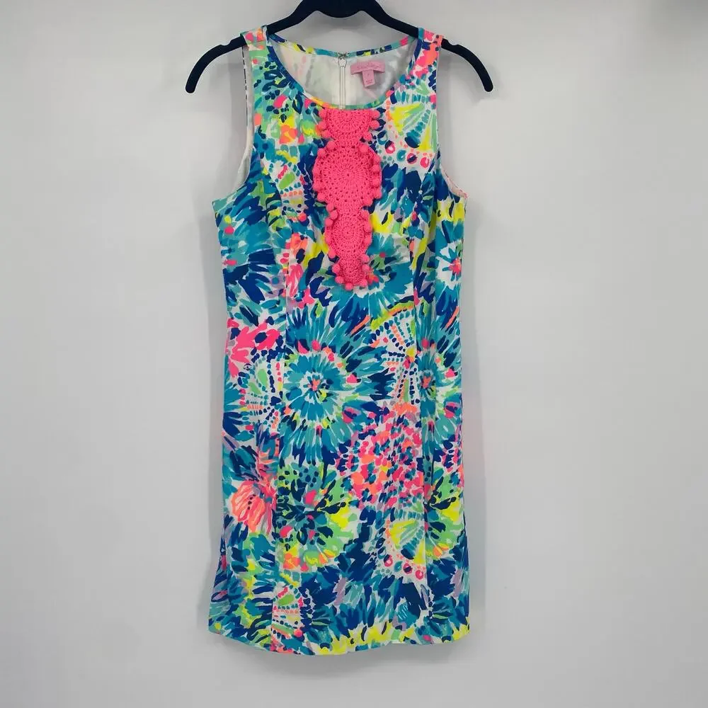 Lilly Pulitzer Women's Multi Dive Floral Colorful Adara Shift Dress Size 2